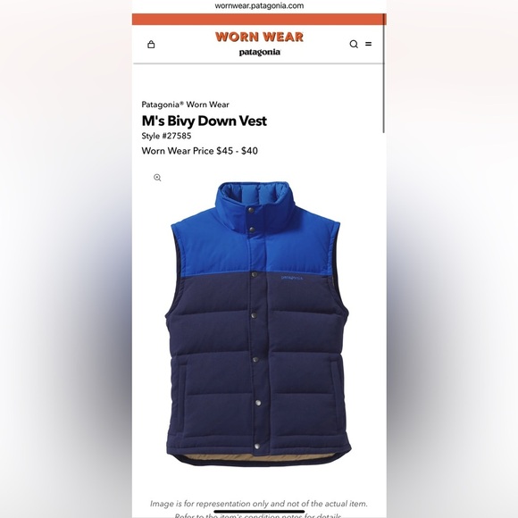 (S) Patagonia Men’s M's Bivy Down Vest (Blue/Royal Blue) - Picture 2 of 10